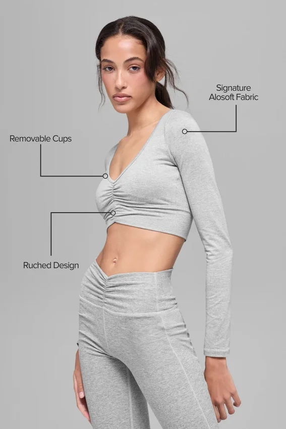 Soutien-gorge à manches longues Alosoft Intuition - Gris chiné athlétique