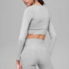 Soutien-gorge à manches longues Alosoft Intuition - Gris chiné athlétique
