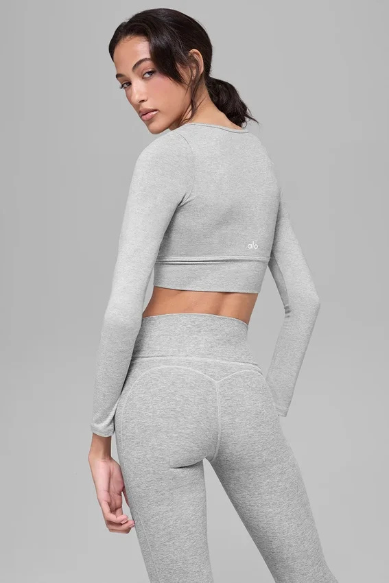 Soutien-gorge à manches longues Alosoft Intuition - Gris chiné athlétique