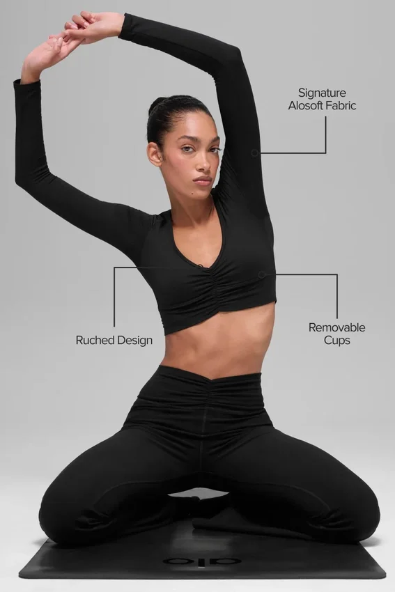 Soutien-gorge à manches longues Alosoft Intuition - Noir