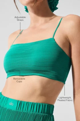Soutien-gorge Micro Plissé Game On – Vert sapin