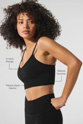 Soutien-gorge « Plush Delight » d’hiver, sans coutures et douillet – Noir