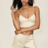 Soutien-gorge Riviera en mélange de lin - Beige sable