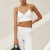 Soutien-gorge Riviera en mélange de lin - Blanc