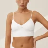 Soutien-gorge Riviera en mélange de lin - Blanc