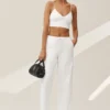 Soutien-gorge Riviera en mélange de lin - Blanc