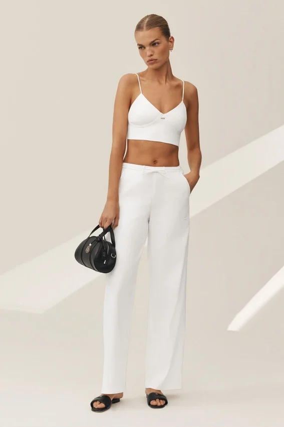 Soutien-gorge Riviera en mélange de lin - Blanc