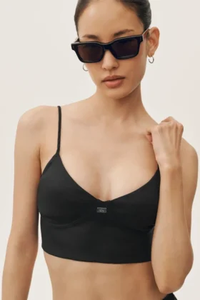 Soutien-gorge Riviera en mélange de lin - Noir