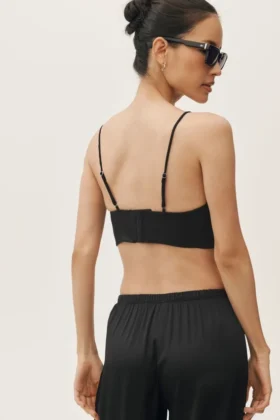 Soutien-gorge Riviera en mélange de lin – Noir