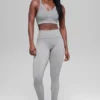 Soutien-gorge sans coutures à côtes bicolores - Gris brumeux clair chiné