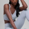 Soutien-gorge sans coutures à côtes bicolores - Gris givré d'hiver