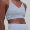 Soutien-gorge sans coutures à côtes bicolores - Gris givré d'hiver