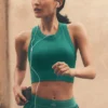 Soutien-gorge sans coutures en modal côtelé à col haut « Delight » - Emerald Isle