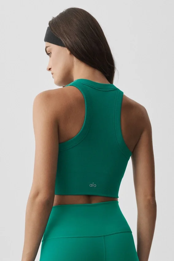 Soutien-gorge sans coutures en modal côtelé à col haut « Delight » - Emerald Isle