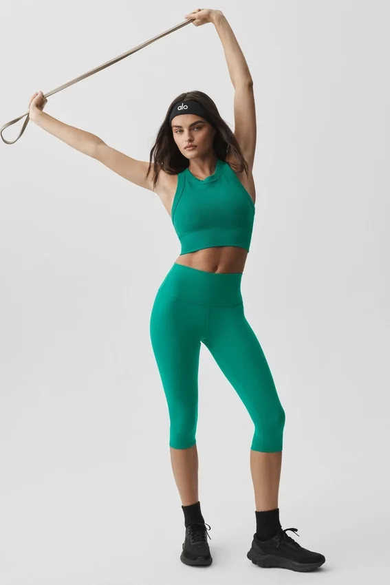 Soutien-gorge sans coutures en modal côtelé à col haut « Delight » - Emerald Isle