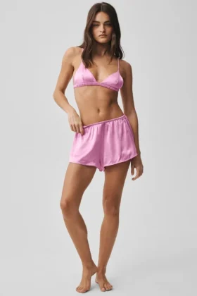 Silk Luminous Shorts - Rose bonbon