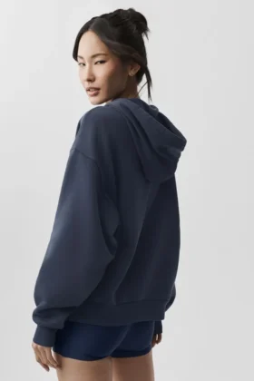 Sweat à capuche Accolade à fermeture éclair intégrale – Bleu marine