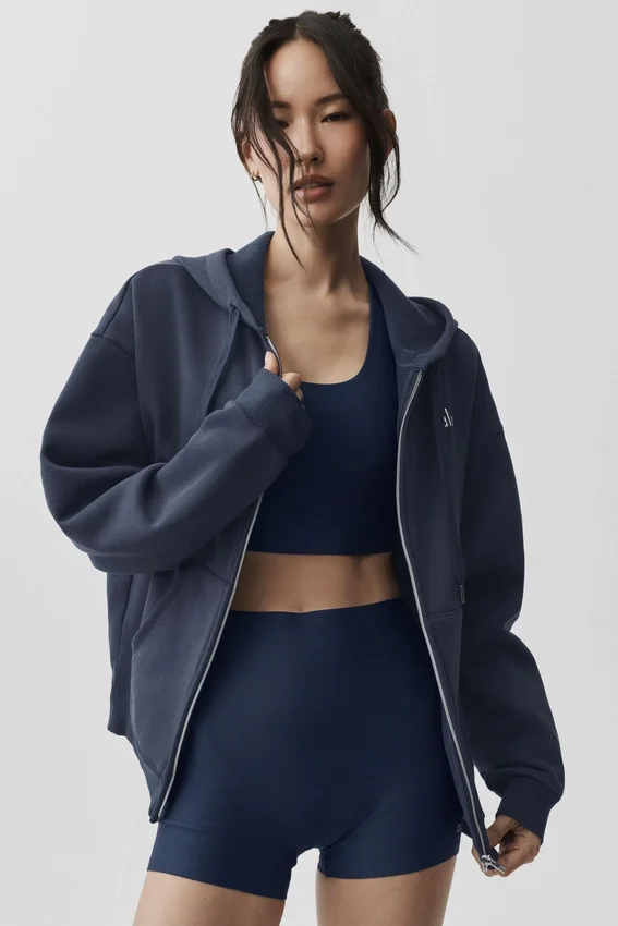 Sweat à capuche Accolade à fermeture éclair intégrale - Bleu marine