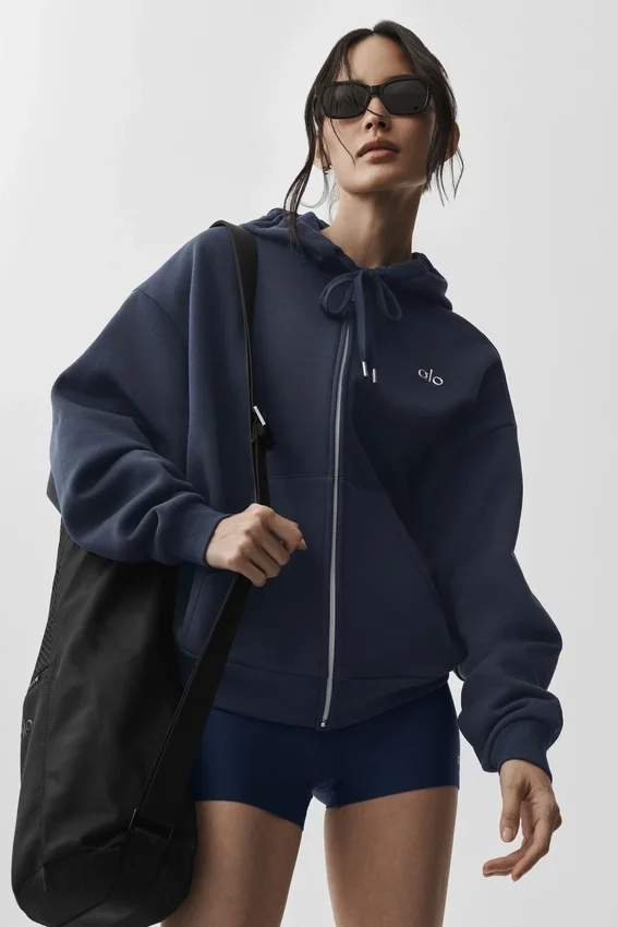 Sweat à capuche Accolade à fermeture éclair intégrale - Bleu marine