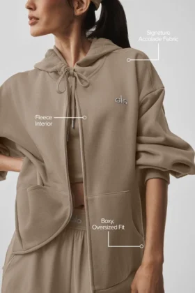 Sweat à capuche Accolade à fermeture éclair intégrale – Gravel