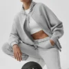 Sweat à capuche Accolade à fermeture éclair intégrale - Gris chiné athlétique