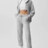 Sweat à capuche Accolade à fermeture éclair intégrale - Gris chiné athlétique