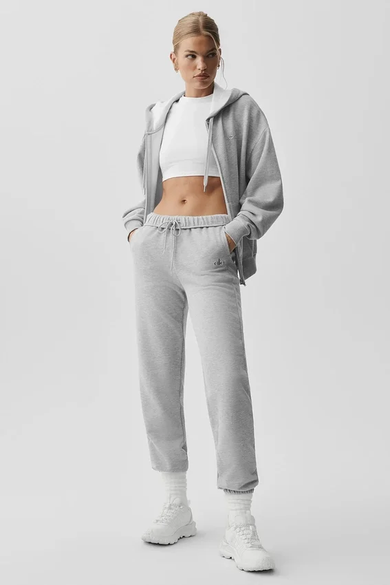 Sweat à capuche Accolade à fermeture éclair intégrale - Gris chiné athlétique