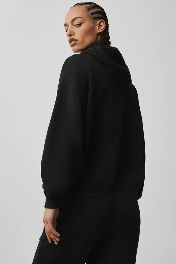 Sweat à capuche Accolade à fermeture éclair intégrale - Noir