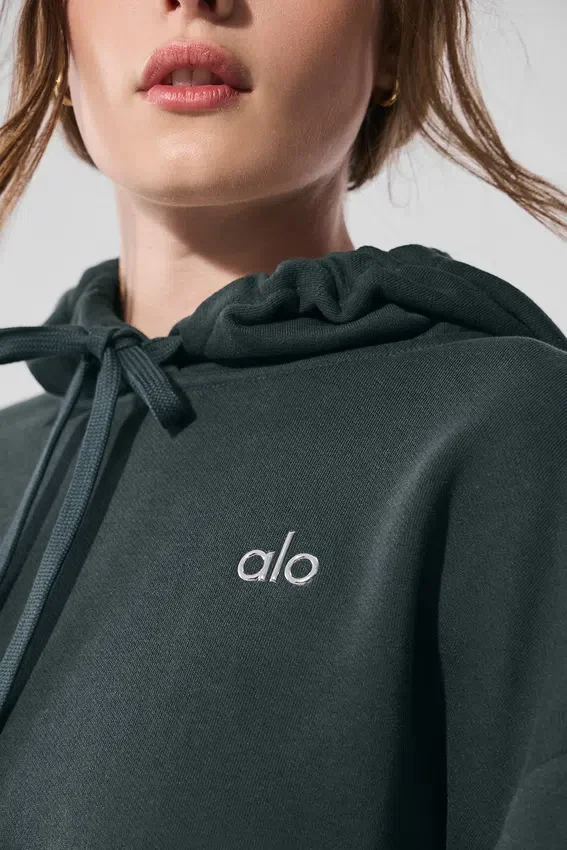 Sweat à capuche Accolade - Vert anthracite