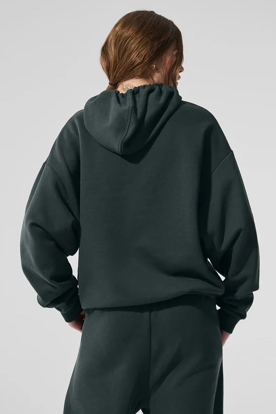 Sweat à capuche Accolade - Vert anthracite