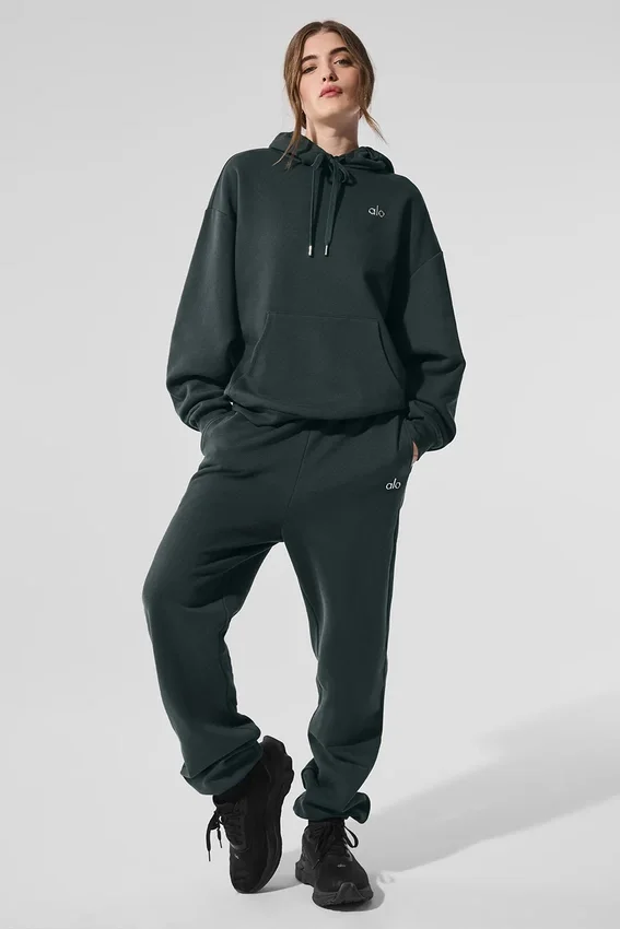 Sweat à capuche Accolade - Vert anthracite