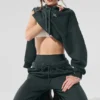 Sweat à capuche Accolade - Vert anthracite
