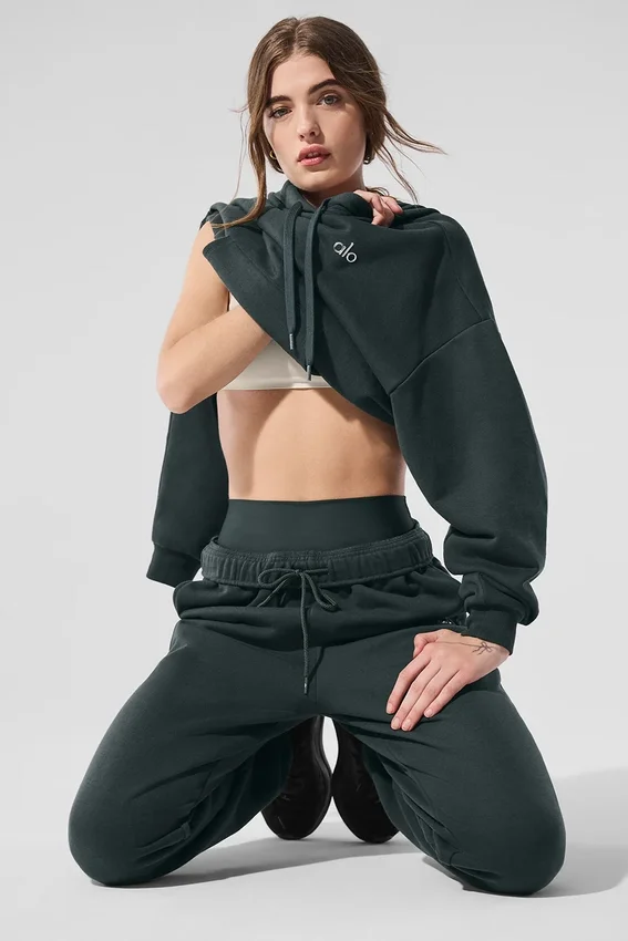 Sweat à capuche Accolade - Vert anthracite