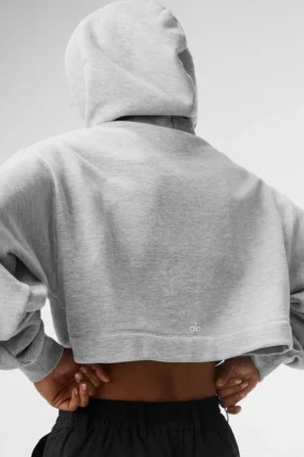 Sweat à capuche Bae – Gris chiné athlétique