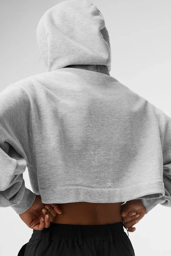Sweat à capuche Bae - Gris chiné athlétique