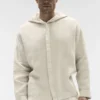 Sweat à capuche boutonné Linen Days - Beige