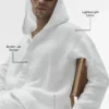 Sweat à capuche boutonné Linen Days - Blanc
