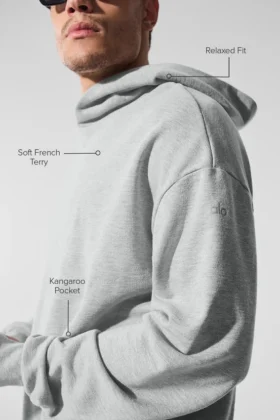 Sweat à capuche Chill – Gris chiné athlétique