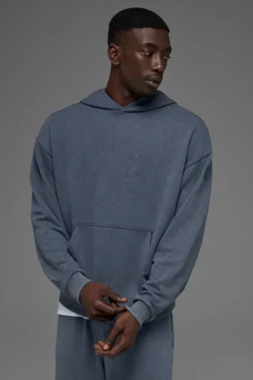 Sweat à capuche « Chill Vintage Wash » – Délavage Bluestone