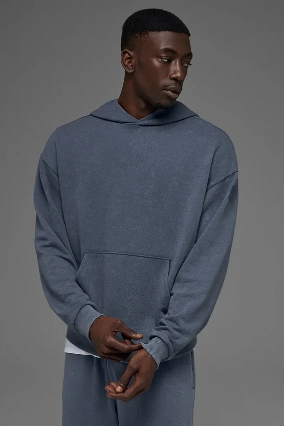 Sweat à capuche « Chill Vintage Wash » – Délavage Bluestone