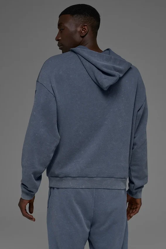 Sweat à capuche « Chill Vintage Wash » – Délavage Bluestone