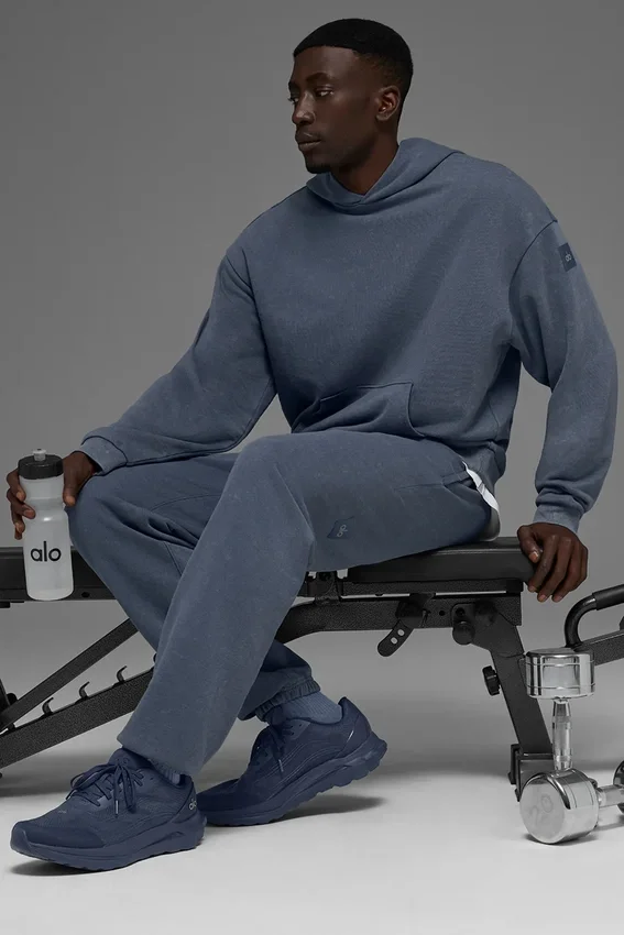 Sweat à capuche « Chill Vintage Wash » – Délavage Bluestone