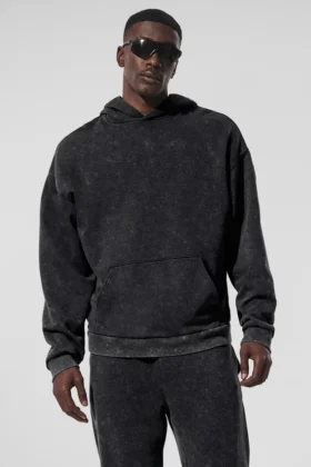 Sweat à capuche « Chill Vintage Wash » – Délavage noir