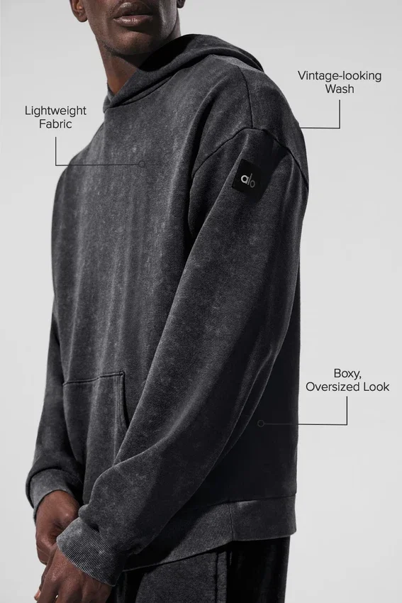 Sweat à capuche « Chill Vintage Wash » – Délavage noir