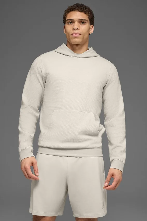 Sweat à capuche d'intérieur gaufré - Bone