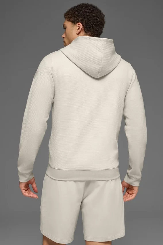 Sweat à capuche d'intérieur gaufré - Bone