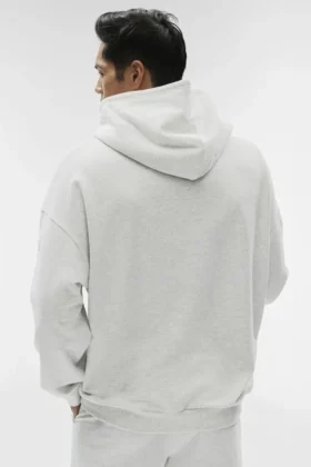 Sweat à capuche Double Take – Blanc chiné