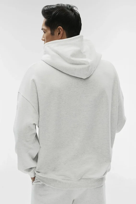 Sweat à capuche Double Take - Blanc chiné