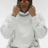Sweat à capuche Double Take - Blanc chiné