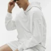 Sweat à capuche Double Take - Blanc chiné